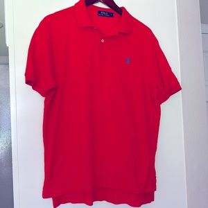 Ralph Lauren Men’s Red Polo with Blue RL logo